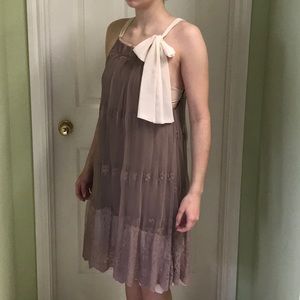 Altar’d state tan embroidered mesh boho dress